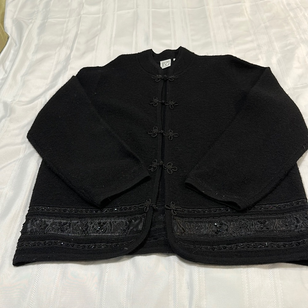Black Sequined Wool Sweater